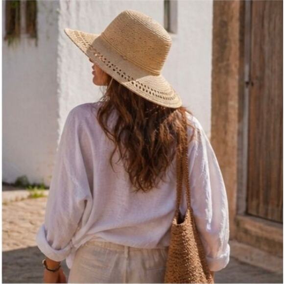 Biltmore x Madewell Straw Hat Packable Wide Brim Chin Strap Coastal Western main image 7